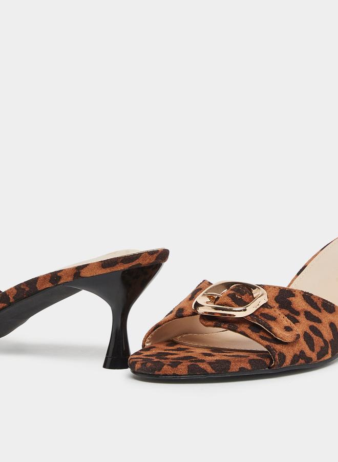Styli Animal Print Open Toe Mules - Image 3